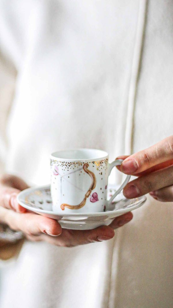 Conjunto taza con plato y lechera
